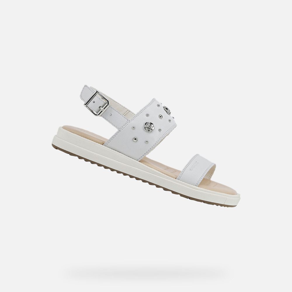 Sandalias Geox Menina Branco - Rebecca - BSIPO1482